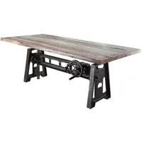 MASSIVMOEBEL24.DE Esstisch Altholz höhenverstellbar 220x100x75-105 mehrfarbig lackiert INDUSTRIAL #24