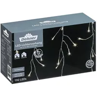 Dehner LED-Lichtervorhang, 192 LEDs, warmweiß, ca. B165/H80 cm, Transparent