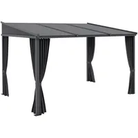 Outsunny Pergola 3,65 x 2,55 m Grau