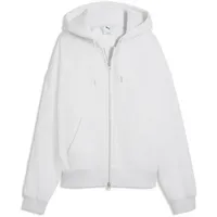 Puma Essentials Oversized Fleece Kapuzenjacke Damen Kapuzensweater, weiß -