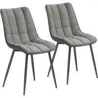 Woltu Esszimmerstuhl Kunstleder grau 2er Set