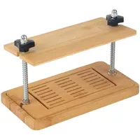 Relaxdays Tofupresse, Bambus, Edelstahl, HxBxT: 17,5 x 25,5 x