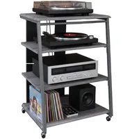 Relaxdays Hifi Rack, 4 Ebenen, für Plattenspieler, Steroanlage, Eisen