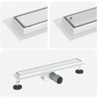 VidaXL Duschabfluss 2 in 1 Silber 50 cm