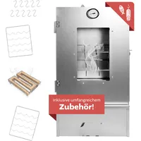 Lemodo Räucherofen mit 3 Etagen und Räucherschnecke, Stahl, 80cm