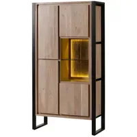 MASSIVMOEBEL24.DE Vitrine 95 x 40 x 180 cm Beige