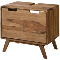 MASSIVMOEBEL24.DE Waschbeckenunterschrank Sheesham 60x40x55 natur sandgestrahlt MALMÖ 2 #265