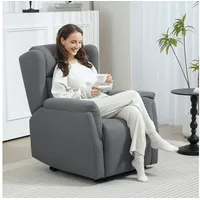 Homcom Relaxsessel mit Liegefunktion Leinen 80 x 101 x