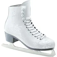 L.A. Sports L.A.Sports Erwachsene Schlittschuhe Eiskunstlaufschuhe PVC-Leder, Weiß/Grau, 42-43