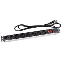 Perel PDU-Steckdosenleiste 2,15 m Schwarz/Rot 8 St.