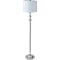 Relaxdays Stehlampe Kristall 155,0 cm Silber/Weiß