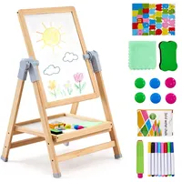 Vevor Kunststaffelei für Kinder, 2-in-1-Kunststaffelei aus Holz, doppelseitig, mit