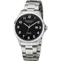 REGENT Herren Uhr F1191 Edelstahl Quarz - Schwarz