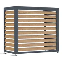 Westmann Boxa S Verkleidung Wärmepumpe Holzoptik Anthrazit 100x56x97 cm