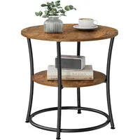 Relaxdays Beistelltisch, 2 Ablagen, HxD: 55x55 cm, Holzoptik &