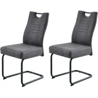 OTTO home Freischwinger Altona Mikrofaser anthrazit 2er Set