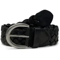 Tom Tailor Flechtgürtel Leder 4 cm schwarz 75