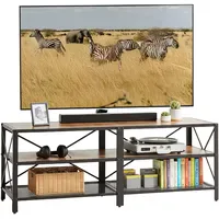 Relaxdays TV-Lowboard 140 x 52 x 39 cm Braun/Schwarz