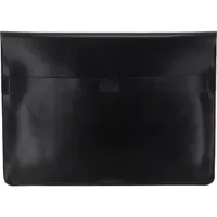 Buckle & Seam Leder Laptop Sleeve 15'' Notebooktasche, Schwarz
