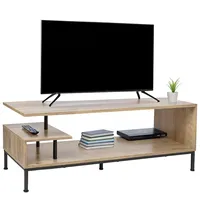 Relaxdays TV-Lowboard, 3 Ablagen, offenes TV-Regal bis 55 Zoll,