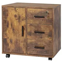 Relaxdays Rollcontainer 40 x 50 x 60 cm braun,