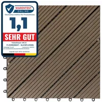 Floordirekt WPC-Terrassenfliese Classic Dunkelbraun 30 x 30 cm