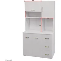 Hti-Living Küchenschrank Weiß Blanca 100 x 180 x 40