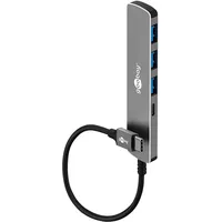 Goobay Slim 4-Port USB-Hub USB-CTM auf USB-CTM/USB-A, 5 Gbit/s