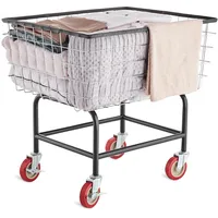 Vevor Wäschekorbwagen Wäschewagen aus Draht mit Rädern 100 L,