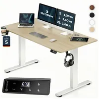 CASARIA Höhenverstellbarer Schreibtisch Beige