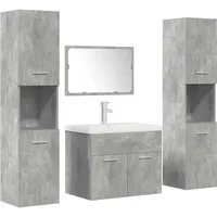 VidaXL Badmöbel-Set Betongrau 5-tlg. Holzwerkstoff