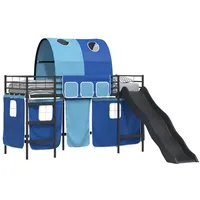 VidaXL Etagenbett 90 x 190 cm Metall schwarz-blau