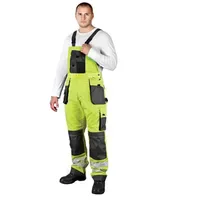 Reis Arbeitslatzhose mit Reflektoren neongelb 56