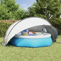 VidaXL Pool-Dome 430 x 430 x 210 cm grau/orange