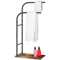 Relaxdays Handtuchständer mit Ablage, HxBxT: 80,5x40x24 cm, Industrial, 2