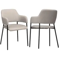 Homcom Esszimmerstuhl Leinenoptik beige 2er Set