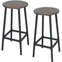 Relaxdays Barhocker 2er Set, braun/schwarz