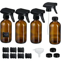 Relaxdays Sprühflasche 4er Set 500 ml Braun/Schwarz 9,5 x