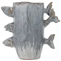 Bloomingville Horus Vase, Orange, Steingut,