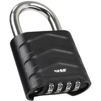 HMF Zahlenschloss Vorhängeschloss, robustes Schloss mit 4-stelligem Zahlencode aus