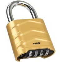 HMF Zahlenschloss Vorhängeschloss, robustes Schloss mit 4-stelligem Zahlencode aus