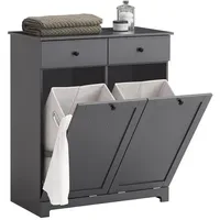 SoBuy Wäscheschrank 78 x 90 x 38 cm Grau