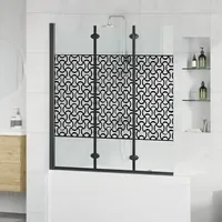 VidaXL Duschabtrennung Schwarz und Transparent 130 x 130 cm