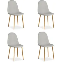 Homestyle4u Esszimmerstuhl Leinen grau 4er Set
