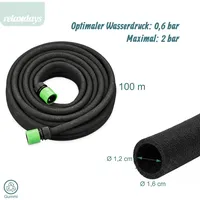 Relaxdays Tropfschlauch 100 m grün, schwarz