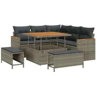 VidaXL Garten-Sofagarnitur Loungesofa grau