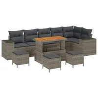 VidaXL Garten-Sofagarnitur Loungesofa grau
