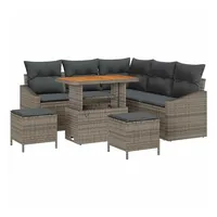 VidaXL Garten-Sofagarnitur Loungesofa grau