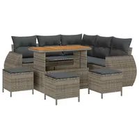 VidaXL Garten-Sofagarnitur Loungesofa grau