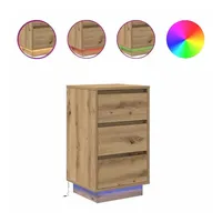 VidaXL Nachttisch mit LED-Leuchten 38 x 34 x 65
